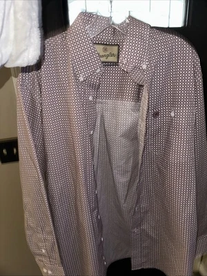 Camisa Wrangler Wrancher Western Manga Larga Estampado Geométrico Para Hombre Mediana. Nuevo Foto 1 de 2