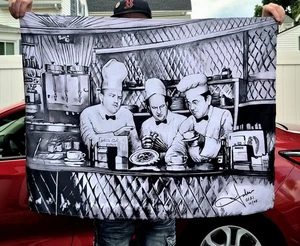 Three Stooges, 3 Stooges, Original Art. COPY Tapestry Elite Café - Picture 1 of 2