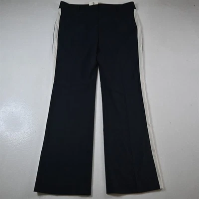 NEW Ann Taylor 12 Navy Blue White Outseam Stripe Straight Womens Pants - Image 1 of 4