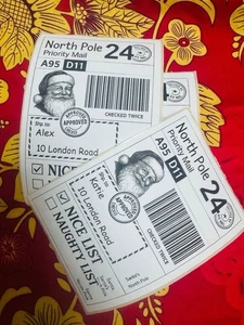 Etiqueta de regalo personalizada Polo Norte con nombre - Ideal para regalos de Navidad paquete de 5 - Imagen 1 de 5