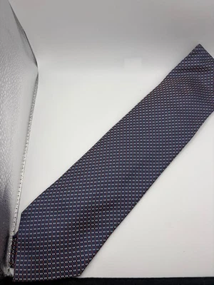 Gravata de seda Barney's New York, azul masculina, lâmina: 3,5”; comprimento: ~58,5” - Imagem 1 de 4