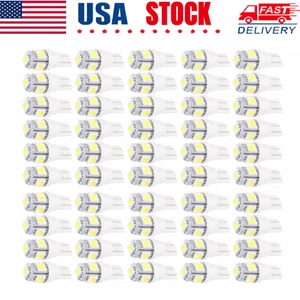 50X T10 5-SMD LED Interior Light bulb Super White 6500K 921 194 192 168 2825 W5W - Foto 1 di 9