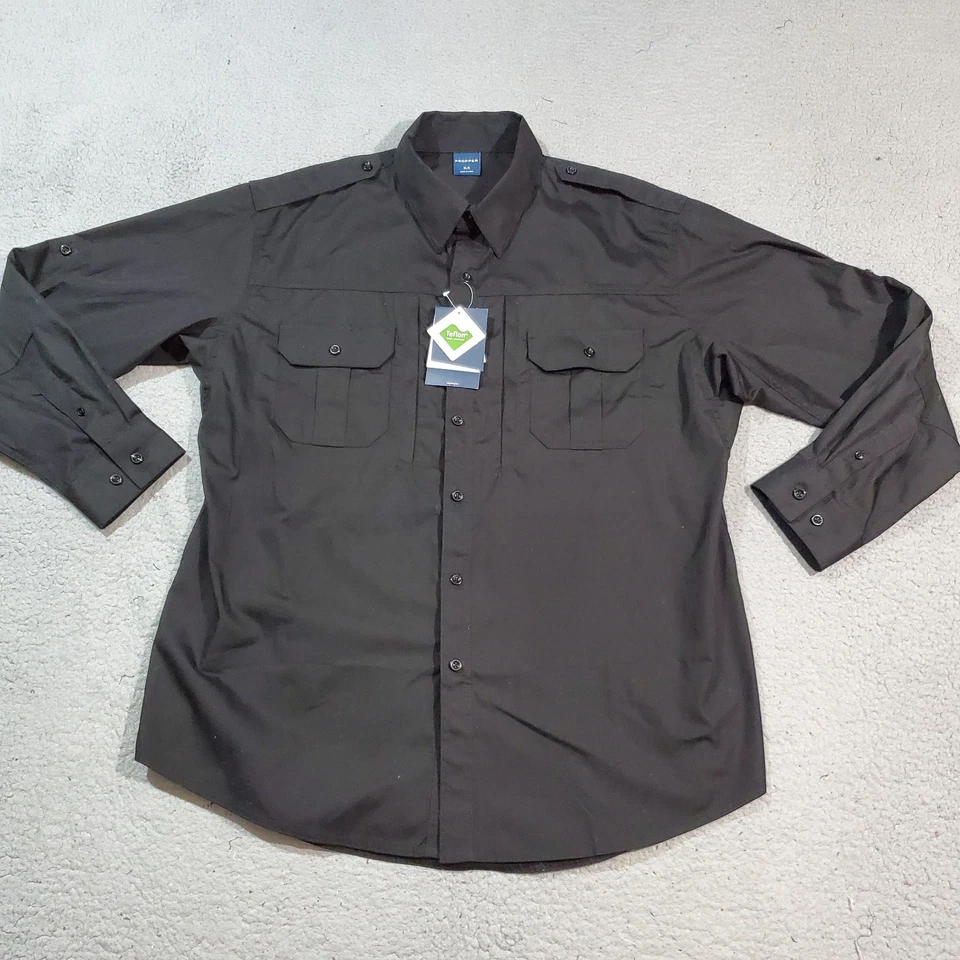 Propper Shirt Mens Extra Large Black Long Sleeve Lightweight Tactical Teflon - Image 1 of 4