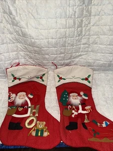 3D Babbo Natale Natale, Calza Rossa 17 x 11 Vacanze Slitta Orso Ho Ho Ho - Foto 1 di 4