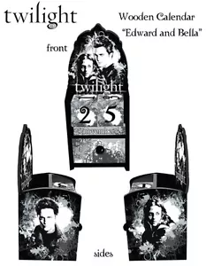 TWILIGHT - Perpetual Wooden Calendar ~ Edward & Bella (NECA) #NEW - Picture 1 of 1