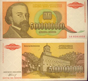 YUGOSLAVIA:  5 000 000 000 NOTE  (BE A BILLIONNAIRE)  UNC  CONDITION -  CHEAP! - Imagen 1 de 1