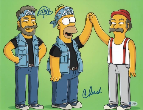 TOMMY CHONG CHEECH MARIN SIGNED AUTOGRAPH 11X14 PHOTO 'THE SIMPSONS' BECKETT 871 Cover