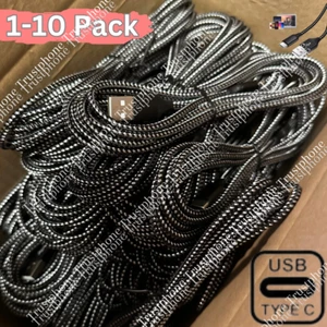 Bulk Lot 10ft USB Type C Fast Charger Cable Charging Cord For Samsung S8 S9 S10 - Picture 1 of 10