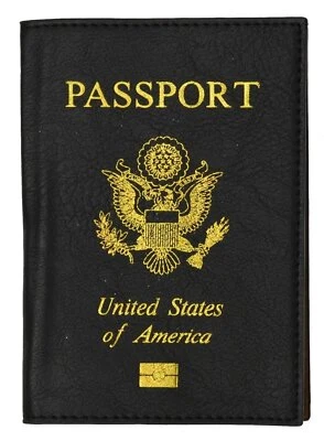 Nuevo Estuche de Viaje Billetera Porta Pasaporte Negro EE. UU. Foto 1 de 4