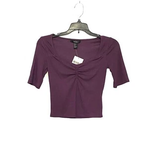 Forever 21 Purple Cropped Top Short Sleeve Women’s Size Small NWT - Picture 1 of 10