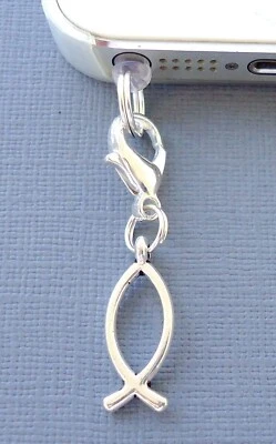 Jesus Fisch Handy Anhänger Anti Staubdicht Stecker Ohr Kappe Buchse C170 - Bild 1 von 2