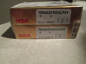 NSK 7009A5TRDULP4Y SUPER PRECISION BEARINGS (MATCHED PAIR) 35 X 62 X 28MM NIB - Picture 1 of 3