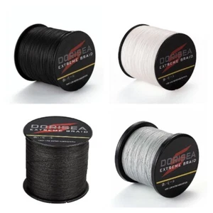 Dorisea 100M-1000M 6LB-500LB Nero bianco grigio pe Dyneema Trecciati Pesca lenza - Picture 1 of 20
