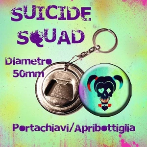 Suicide Squad Portachiavi apribottiglia 50mm joker Harley quinn personalizzabile - Foto 1 di 20
