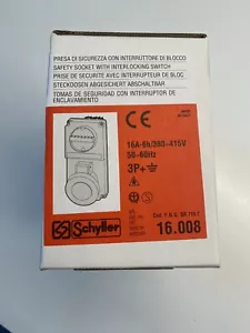 SCHYLLER 16.008 PRESA DI SICUREZZA + INTERRUTTORE DI BLOCCO 16A-6h 380V 3P+T ! - Foto 1 di 3