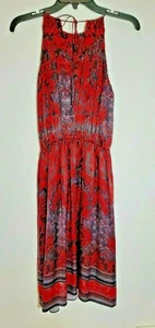 Tahari Arthur Levine Strapless Dress Red and Black Paisley Print Size 6 Summer - Picture 1 of 7