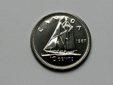 1987 CANADA Elizabeth II Coin - 10 Cents - MS+ gem UNC lustre (from mint set)
