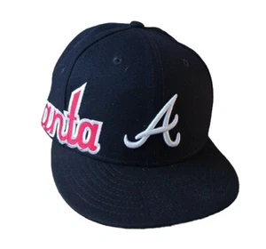 Atlanta Braves MLB New Era Split Side Team Baseball Cap Hat Fitted Size 7 - Picture 1 of 1