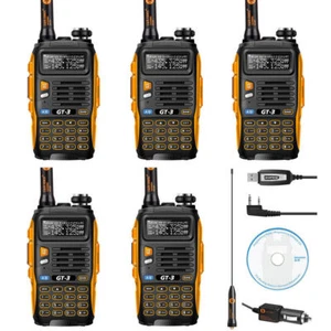5x Baofeng GT-3 MarkII Dual-Band 2m/70cm VHF UHF Ham Two-way Radio + Free Cable - Picture 1 of 8