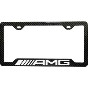 AMG MERCEDES 100% REAL CARBON FIBER CAR LICENSE PLATE FRAME - Picture 1 of 4