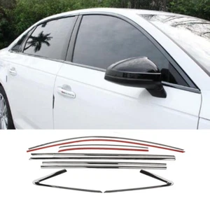 For Audi A3 S3 Sedan 2015-2020 Black Steel Windows Strip Sill Molding Cover Trim - Picture 1 of 8