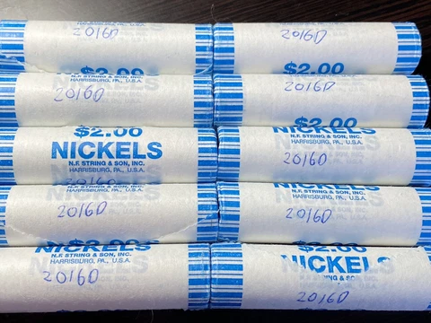 ORIGINAL BANK ROLL OF BU 2016-D JEFFERSON NICKELS!!! Cover
