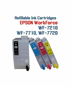 SUBLIMATION INK REFILLABLE CARTRIDGES FOR EPSON #252 WF3620 WF3640 WF7110 WF7610 - Picture 1 of 2