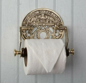 Traditional Design Toilet Roll Holder in Crown Fixture Victorian Style Brass - Picture 1 of 12