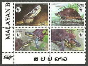 LAOS 2004 WWF WILDLIFE ENDANGERED SPECIES MARINE LIFE BOX TURTLE SET MNH - Picture 1 of 1