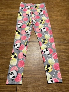 JUSTICE PANDA BEAR EMOJI CAKE POP LEGGINGS SIZE 10 ADORABLE SPRING SUMMER FUN - Picture 1 of 2