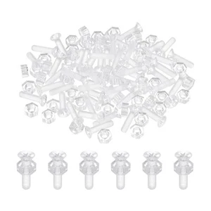 50Pcs M3x12mm Clear Plastic Phillips Countersunk Screws with Hex Nuts Kit - Picture 1 of 7