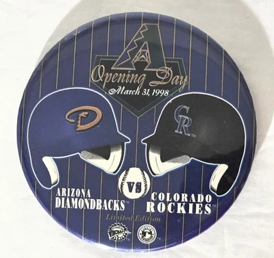 Arizona Diamondbacks Inaugural Opening Day Button Dbacks 1st Game March 31 1998 - Image 1 of 4