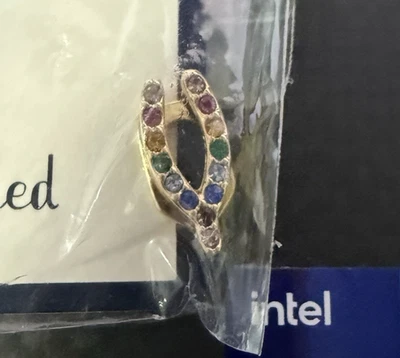 KEEP Collective Wishbone Радужный Ключ Разноцветный Кристалл Золотой Слайд Амулет Новый в упаковке - Изображение 1 из 3