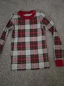 Hanna Andersson Kids Pajama Top Size 8 Red White Plaid  - Picture 1 of 7