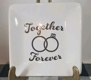 "Together Forever" Featuring Wedding Rings 5" Trinket Plate - Bild 1 von 4