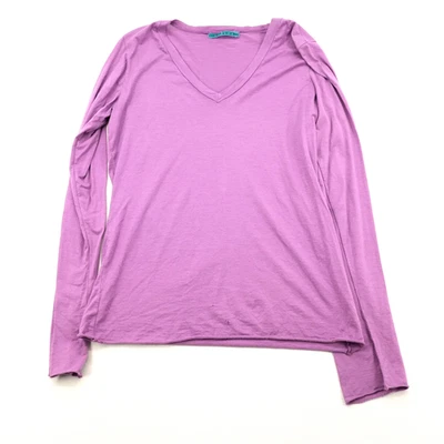 Camisa de terciopelo rosa para mujer cuello en V manga larga S camiseta informal Foto 1 de 4