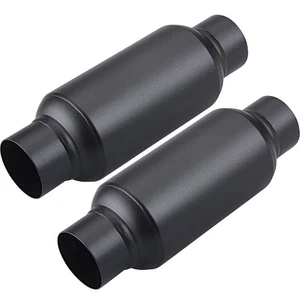 2.5" Inlet 2.5" Outlet Performance Mufflers Black Resonator SS Universal - Bild 1 von 6
