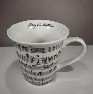 Zrike Ludwig von Beethoven Musik Noten Kaffee Tee Becher weiß schwarz NEU - Bild 1 von 10