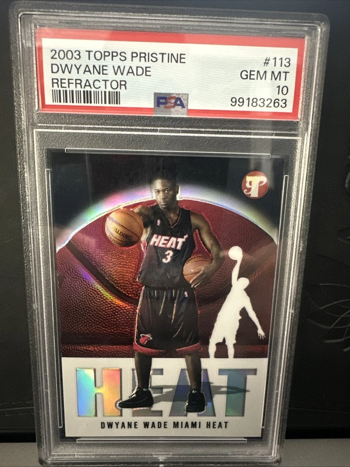 Topps Pristine Refractor #113 2003 Dwyane Wade Rookie RC 1055/1999 PSA 10 Foto 1 de 4