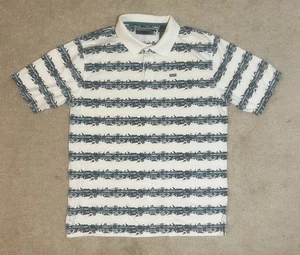 Camisa Polo Vintage Enyce XL Blanca Negra Azul Floral Rayas Y2K Streetwear Rap - Imagen 1 de 5