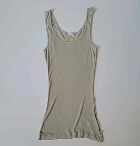 James Perse Standard Daily Thin Ribbed Knit Longline Scoop Neck Tank Top XS - Picture 1 of 9