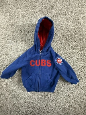 Chicago Cubs Baseball Hoodie Jacket 18 Months Majestic Full Zip Go Cubbies GO   - Image 1 of 4