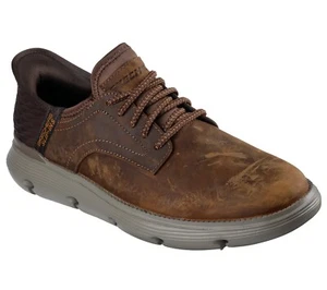 Skechers Mens Slip-Ins Trainers Memory Foam Garza Gervin Shoes Dark Brown 2025 - Picture 1 of 5