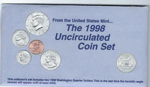 1998 UNITED STATES UNCIRCULATED MINT SET P&D - Picture 1 of 4