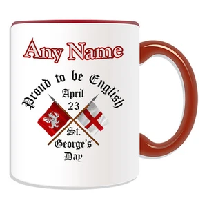 Personalised Gift St George's Day Flag Mug Money Box Cup Funny Novelty Festival - Picture 1 of 21