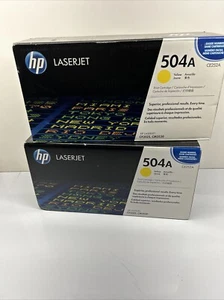 Lot 2 Of HP LaserJet 504A Yellow CE252A Toner Cartridge Laserjet CP3525 CM3530 - Picture 1 of 5