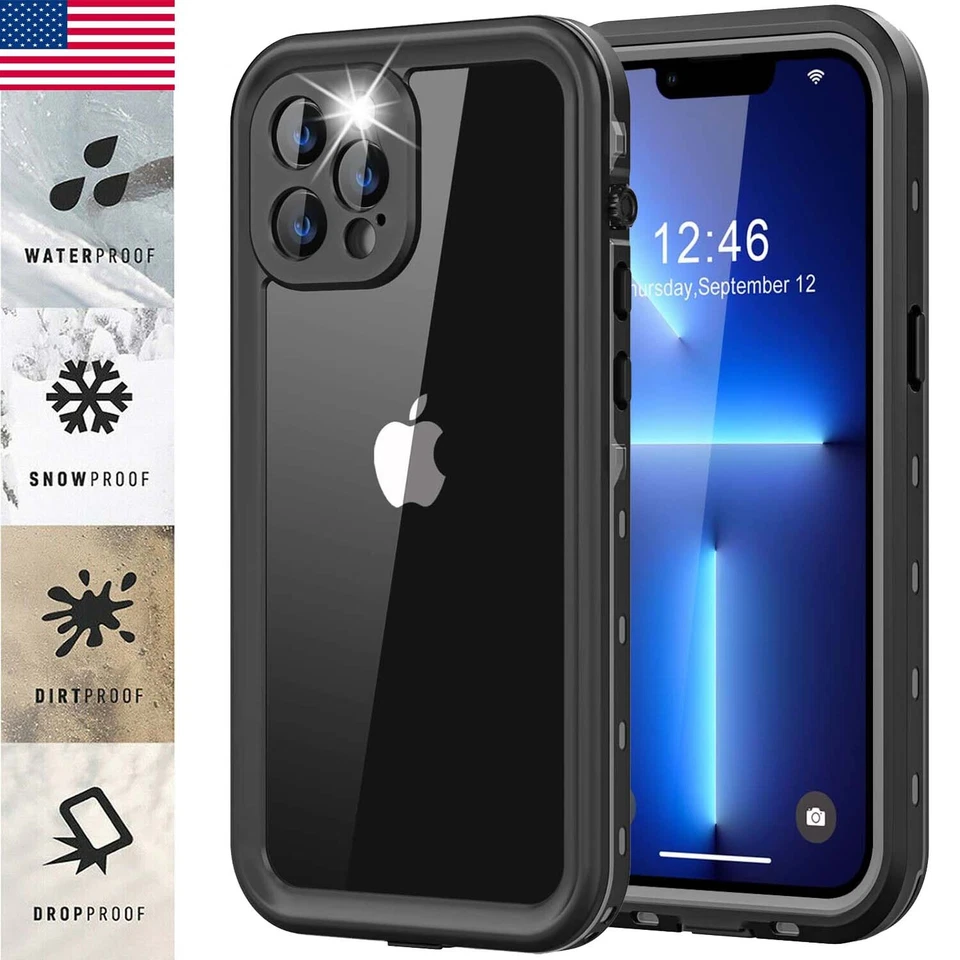 Life Waterproof Shock Dust Proof Case Cover iPhone 13 12 11 14 15 16 17 Pro Max - Image 1 of 4