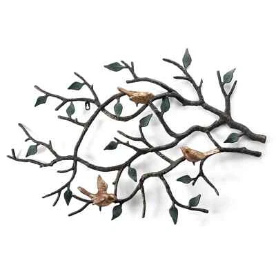 Trío de pájaros dorados arte de pared escultura colgante pájaros de metal 34,5 pulgadas ~ SPI Home 51182 Foto 1 de 3