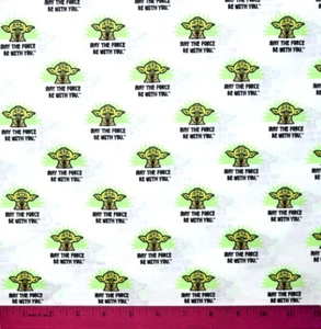 Star Wars Yoda Fabric - HALF YARD - 100% Cotton - Quilting Sewing Kawaii - Picture 1 of 1
