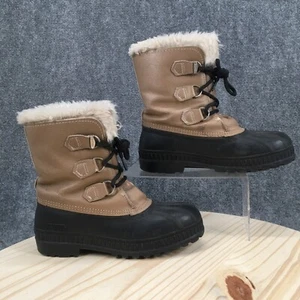 Sorel Snow Boots Mens 6 Caribou Beige Faux Fur Lace Up Comfort Round Toe Casual - Picture 1 of 17